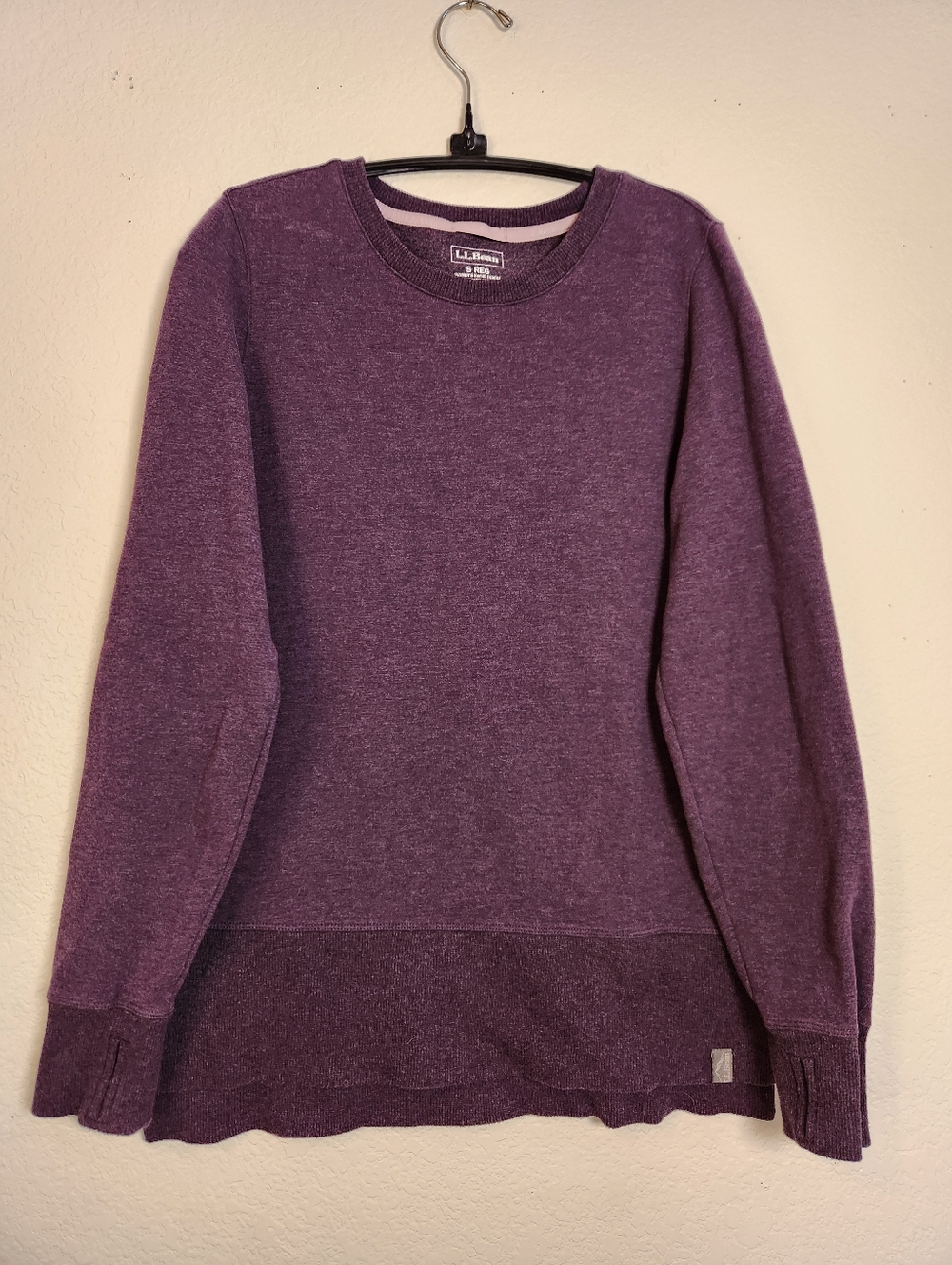 L.L. Bean Heathered Purple Crewneck Sweatshirt, Size S